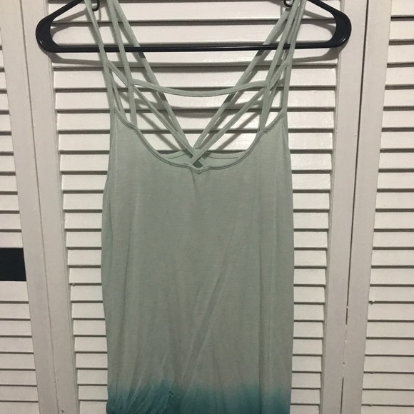 American Eagle Outfitters Tops - Blue ombré top with cross-cross design, size M